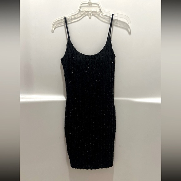 Textured Black Mini Dress | s - Picture 1 of 6